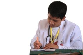 handsome doctor at work