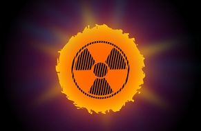 warning sun radioactive sign