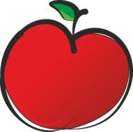 drawing of a sweet red apple for eating