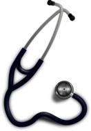 black stethoscope on a white background