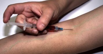 injection shot from deseases into veins