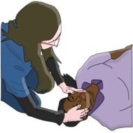 drawn unconscious student and nurse