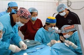 surgeons perform surgery in the operating room