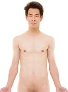 naked man on a white background