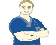 drawing of a professional male nurse