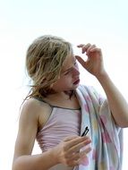 Girl with wet hair
