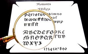 font under magnifying glass