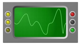 oscilloscope as a colorful graphic image