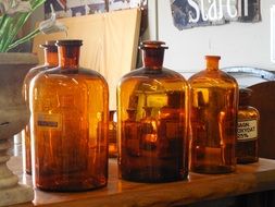 photo of the apothecary bottles