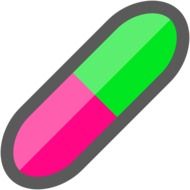 two-color pill drawing