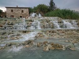 geothermal water cascade in Italy