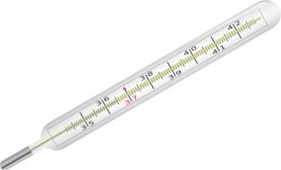 clinical thermometer on white