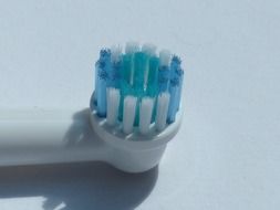 Closeup photo of toothbrush head