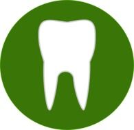 Green sign with the white teeth clipart
