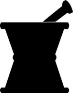 silhouette of mortar with pestle as a graphic illustration