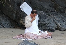 meditation on the shore of the Arabian Sea