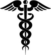 aesculapian image of rod of asclepius