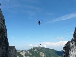 helicopter rescue in sky
