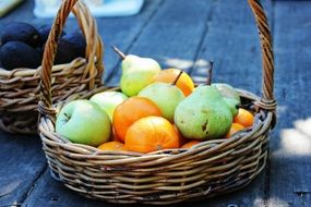 fruits in a wicker basket