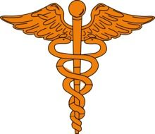 painted orange medical symbol