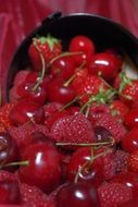 red fresh raspberry