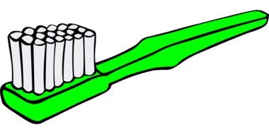 green toothbrush as a graphic image