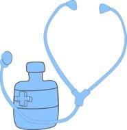 İllustration of Blue stethoscope