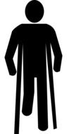 clipart of painted man on crutches