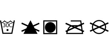 Black and white clipart of Launder symbols