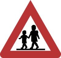 sign children caution drawing