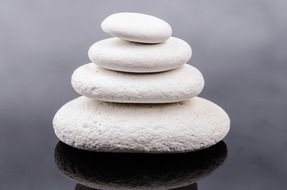 cairn of white pebbles