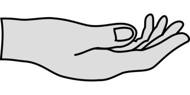 Grey drawing of the hand clipart