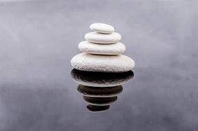 isolated cairn of pebbles