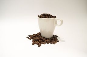 coffee grains in white cup
