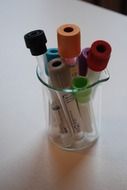 medical vials and test tubes for laboratory diagnostics