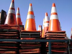 A lot of traffic cones