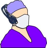 drawing of a doctor in headphones