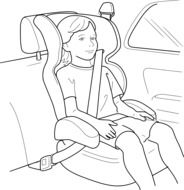 child seatbelt car drawing