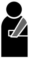 Clipart of Person with broken arm symbol