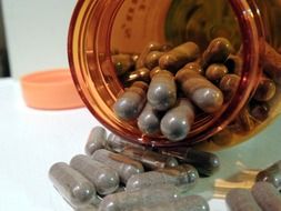 herbal supplements in a glass jar