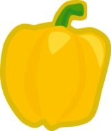 drawing of a sweet yellow pepper vegetable