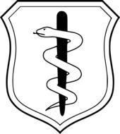 Ä°llustration of Medicine symbol on a shield