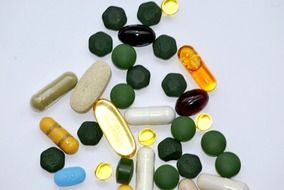 tablets and food supplements of different shapes