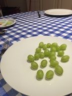 grapes on a white plate