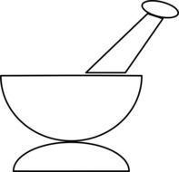 mortar and pestle on a white background