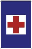 Colorful health care road sign