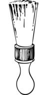 Black and white drawing of shaving cream brush