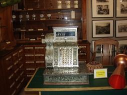 antique veterinary pharmacy interior, germany, heimatmuseum thannhausen