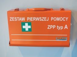 orange first aid kit