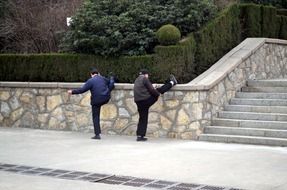 stretching men